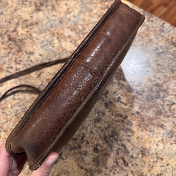 Vintage Early 80's Coach Leather Shoulder Clutch Bag Dark Brown Purse #0132 - Picture 12 of 16